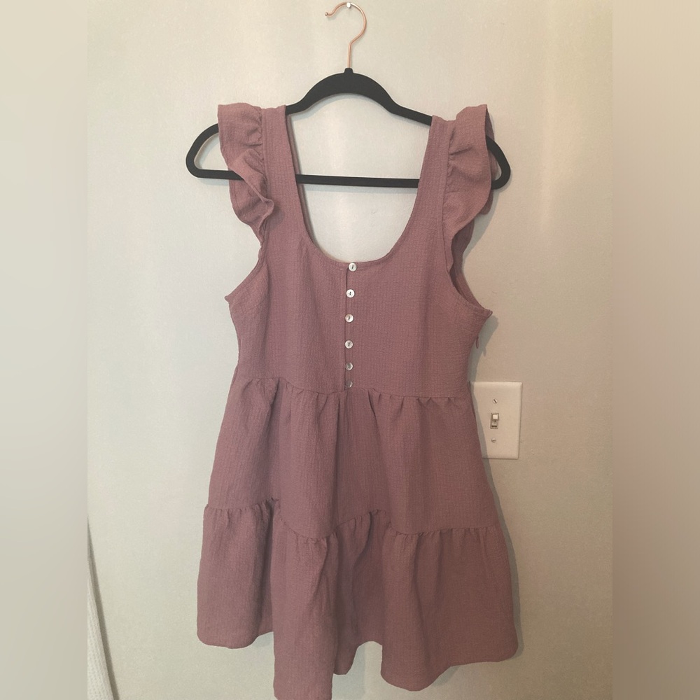 Pink Lily Tiered Crinkle Romper